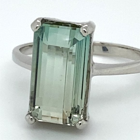 Bi Color Tourmaline 5.14ct Solid 14K White Gold Ring - Picture 8 of 8